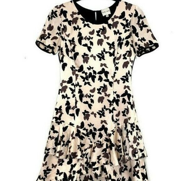 Reiss Size 4 Roe Blush Butterfly Print Silk Dress - Picture 2 of 8